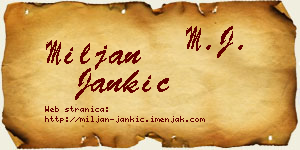 Miljan Jankić vizit kartica